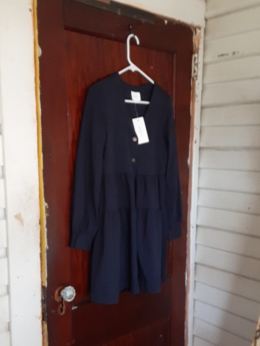 Women's Navy Long-Sleeve Dress
